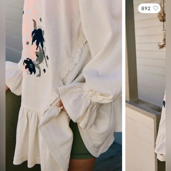 NWT Free People FP Movement Spring Forward Tunic - pastel peach combo - small - Picture 4 of 9